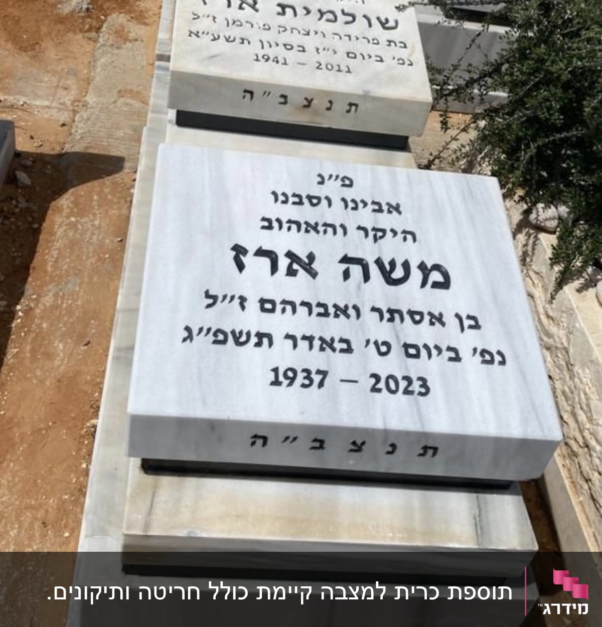 מצבות עם כיתוב בעברית בבית קברות